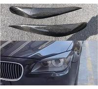 LHyfA 2 pièces Sourcil de Phare de Voiture pour BMW 7 Series F01 F02 730i 740i 750i 2008-2012,Phare Avant sourcil Couverture Oeil Couvercle Garniture Autocollant