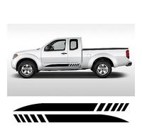 LHyfA Autocollant de carrosserie Bande Latérale de Corps de Voiture Autocollant de Décalque Voiture Style Sticker pour Nissan Navara NP300 D40 Nismo JDM.,A-Black