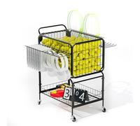 Lhysn Chariot à balles de tennis, support de raquette de tennis, pour 350 balles, chariot chariot à roulettes, panier à linge, chariot utilitaire extra large pour le rangement d'équipements de sport
