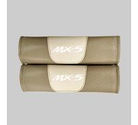 LHyyY 2 pièce Couverture Ceinture Sécurité Voiture pour Mazda MX-5,Coussinets Ceinture Sécurité Voiture Amovible Protège Ceinture Sécurité,A-Beige