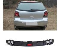 LHZPGC Lèvre de diffuseur de Pare-Chocs arrière de Voiture pour VW Polo 2004-2010, becquet de séparateur d'échappement ABS, Kit de carrosserie,A-Black