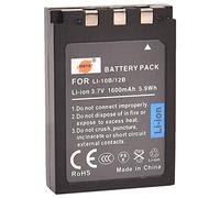 LI-10B LI-12B DSTE Batterie de rechange compatible avec Olympus C-50 C-60 C-70 C-5000 C-7000 D-590 X-1 X-2 X-3 X-500 FE-200 IR-500 Stylus 300 400 410 500 600 800 Appareil photo 810 1000