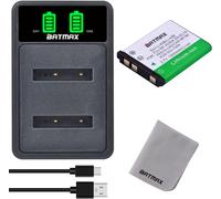 Li-42B Batterie et Chargeur avec USB Port pour Olympus LI-40B/ LI-42B FUJIFILM NP-45,KLIC-7006 EN-EL10 PENTAX D-LI63 CoolPix S60 S80 S200 S203 Olympus Stylus 1040 1060 7000(Q1529)