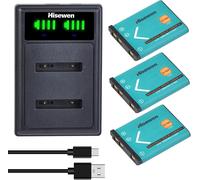 Li-42B Li-40B Batterie et Chargeur, 3Pack 1200mAh Batterie pour Olympus Stylus 1040 1060 1070 7000 7010 7020 7030 7040 TG-310 TG-320 VR310,Fujifilm NP-45,Nikon EN-EL10.