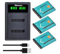 Li-42B Li-40B Batterie et Chargeur, Hisewen 3Pack 1200mAh Batterie pour Olympus Stylus 1040 1060 1070 7000 7010 7020 7030 7040 TG-310 TG-320 VR310,Fujifilm NP-45,Nikon EN-EL10.