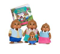 Li’l Woodzeez, Famille de morses de Tuskaroo, avec Livre d’Histoires