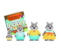Li’l Woodzeez Famille Wolf GrayPaws, avec Livre d’Histoires