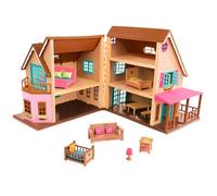 Li’l Woodzeez - Le Cottage Honeysuckle Hillside - Ensemble de 20 pièces avec Maison, Meubles, et Accessoires - Maisonnette et Ensembles de Jeu pour Enfants de 3 Ans et Plus