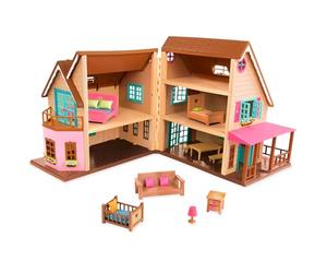 Li’l Woodzeez - Maison de Jouet - Jeu de Figurines - Chalet Jouet - Ensemble de Jeu pour Enfants - 3 Ans+