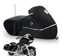 LI LIBZAKI Motorcycle Cover Storage for Touring Models Harley Davidson Road King,Road Glide,Street Glide, Electra Glide,Heritage Classic,Low Rider-St,and Most Motorcycles Black