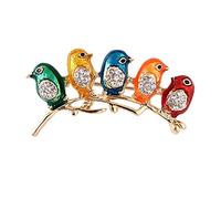 Li-ly Broche Multicolore Oiseaux Alliage Cristal Bijoux Cadeaux