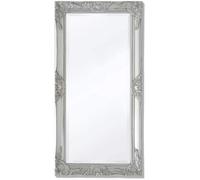 LI-Miroir Mural pour Chambre Salle de Bain Style Baroque 100 x 50 cm Argenté[723]