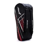 Li-Ning Raider Max Sac de Badminton en Polyester à Double Fermeture éclair (Noir, Grand) | Fermetures éclair incassables | Mobilité Facile | Unisexe - Homme, garçon, Fille, Femme