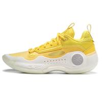 Li-Ning Way of Wade 10 Chaussures de Basketball pour Homme Doublure antidérapante Professionnelle Absorption des Chocs Baskets Chaussures de Sport, Jaune et Blanc, 43 EU