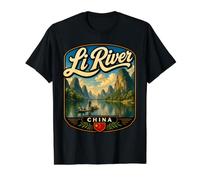 Li River China Guilin Karst Montagnes Voyage T-Shirt Graphique avec Valeur
