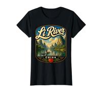 Li River China Guilin Karst Montagnes Voyage T-Shirt Graphique avec Valeur