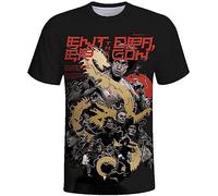 Li Xiaolong Dragon T-Shirt pour Hommes Kung Fu Art Martial 3D Imprimé Crew Neck T-Shirt Graphic Sport Tops Tees