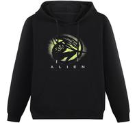 LI XIAOYA Alien Covenant Xenomorph Silhouette Hoodies Pullover Long Sleeve Sweatshirts Black M