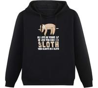 LI XIAOYA Always Be Yourself Unless You Can Be A Sloth Hoody Unisex Ptinted Hoodies Long Sleeve Men's Hooded with Pocket Black XXL