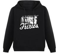 LI XIAOYA Baseball Furies Logo Vintage Mens Hoodie Hoody Unisex Ptinted Hoodies Long Sleeve Men's Hooded with Pocket Black 3XL