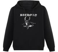 LI XIAOYA Bathory Goat Blood Fire Death Hammerheart Punk Rock Indie Music Hoody Graphic Top Printed Hoodie Sweatershirt for Mens Black L