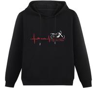 LI XIAOYA Daling Maglia per Moto Africa Twin Battito Cuore Hoody Simple Style Hoodie Printed Long Sleeve for Men Hoodies Pullover Sweatshirts Black XXL