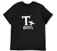 LI XIAOYA T-Birds Grease Stag Do Doo Retro Fancy Dress Outfit Hot Rod Top Sweatshir Short Sleeve Black 3XL