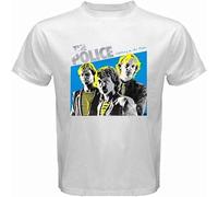 LI XIAOYA The Police Walking on The Moon English Men's T-Shirt White L