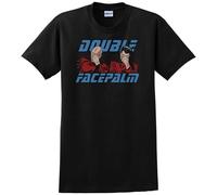 LI YA DENTAL Comedy T-Shirt Double Face Palm Men's Funny T-Shirts Black XXL