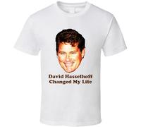 LI YA DENTAL David Hasselhoff Changed My Life T Shirt White S