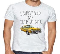 LI YA DENTAL I Survived My Trip to NYC New York Yellow Taxi USA Men T-Shirt White XL