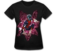 LI YA DENTAL Women's T-Shirts Nightcrawler Cartoon Black XXL