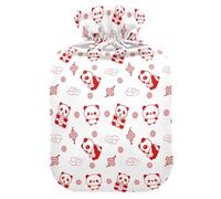 LI ZHI XIN Bouillotte en PVC avec housse en velours 1 L 2 L Motif panda Taille S M