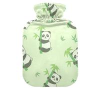 LI ZHI XIN Bouillotte en PVC avec Housse en Velours 1L 2L Petit Moyen Animal Panda Motif Bambou