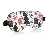 LI ZHI XIN Masque de sommeil pour adulte - Masque de sommeil occultant pour homme et femme - Masque pour les yeux avec sangle réglable - Doux et confortable - Pour dormir - Sapin de Noël - Gants