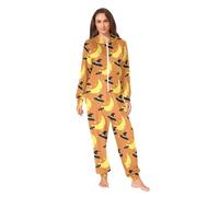 LI ZHI XIN Pyjama une pièce à capuche pour femme - Combinaison pour homme - Combinaison unisexe tout-en-un - Pyjama d'hiver chaud à manches longues - Combinaison d'Halloween - Magicien - Lune et