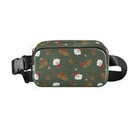 LI ZHI XIN Sac banane tendance et léger pour homme et femme avec fermeture éclair pour course à pied, promenade, voyage, randonnée, escalade, motif Père Noël, élan, cerf, multicolore, 20.5*13.5*6cm（8