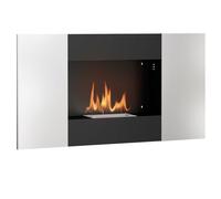LIA Cheminée à bioéthanol 0,9 L en acier inoxydable, 100 x 15 x 54 cm, noir et argent
