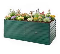 LIA Jardinière surélevée galvanisée rectangulaire pour l'extérieur - fond ouvert - 160 x 80 x 60 cm, vert