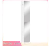LIA Meuble colonne salle bain pivotant miroir 6 étagères blanc 36x36x171cm