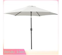 LIA Parasol droit parasol inclinable de jardin balcon terrasse manivelle toile polyester imperméabilisée haute densité 180 g/m²