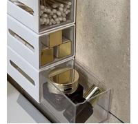 LIA Tiroir de rangement mural Tiroir de rangement en plastique sans perforations pour cotons-tiges Pinces à cheveux Salle de bain