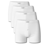 Liabel Boxer Homme Coton Élastique Lot de 4 ou 6) Culotte Homme Boxer en Coton Biélastique - Tailles M-XXL, Boxer bouton - 4 blancs, XL
