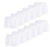 LIABEL Boxer homme en coton élastique (paquet de 6 et 12 paires), respirant, hypoallergénique coutures renforcées sous-vêtements - Culotte confortable certifiée Oeko-Tex, 12 pièces blanches, L