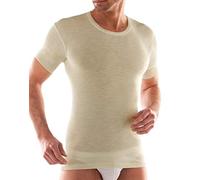 Liabel Lot de 3 t-shirts à manches courtes et col rond en laine et coton pour homme, article 5810/E23, Blanc., 7