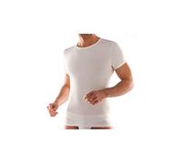 Liabel Lot de 3 t-shirts pour homme, demi-manches ras du cou, laine et coton, lavable en machine, Art. 5421/23, Blanc, 6