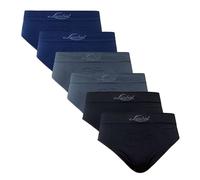 Liabel Slip/Boxer pour homme sans couture - Lot de 6 culottes pour homme en microfibre sans couture fabriquées en Italie, Slip 2noir, 2gris, 2bleu, S-M