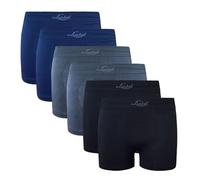 Liabel Slip/Boxer pour homme sans couture - Lot de 6 culottes pour homme en microfibre sans couture fabriquées en Italie, Boxer 2 noirs, 2 gris, 2 bleu, XXL