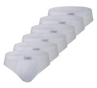 Liabel Slip Homme 100% Coton Fil d'Écosse, Lot de 6, Blanc XL