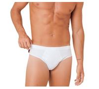 Liabel Slip pour homme en coton. Lot de 3 ou 6 culottes pour homme blanches ou colorées. Tailles supérieures en 100 % coton respirant, Blanc, XXL